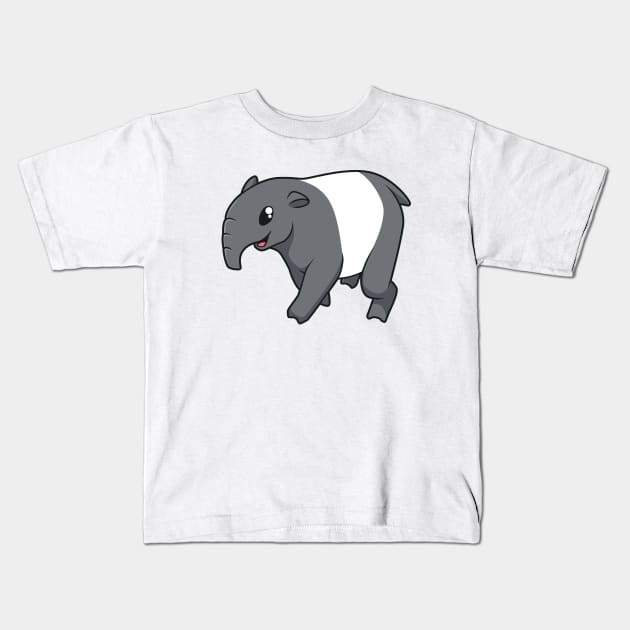 Kawaii Tapir Kids T-Shirt by Modern Medieval Design